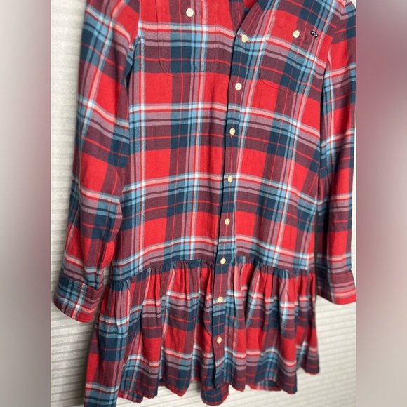 Polo Ralph Lauren Girls Sz 12 Plaid Shirt Dress Like New Condition Cotton Twill - Picture 9 of 12